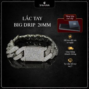 Lắc tay Cuban vuông Big Drip  20mm Pro