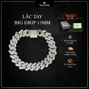 Lắc tay Cuban vuông  Big Drip 13mm