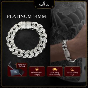 Lắc tay Cuban Platinum Diamond