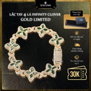 Lắc tay Cuban Infinity Clover Limited Gold