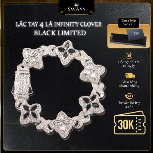 Lắc tay Cuban Infinity Clover Limited Black White