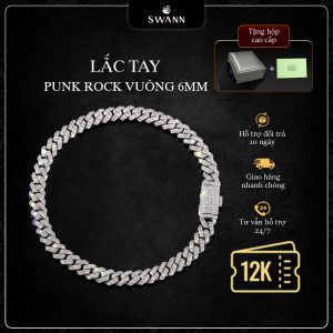 Lắc Tay Swann Punk Rock Vuông 6mm